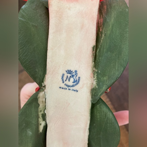 Capodimonte Christmas Double Poinsettia Candle Holder, vintage 🎄 - Picture 13 of 13